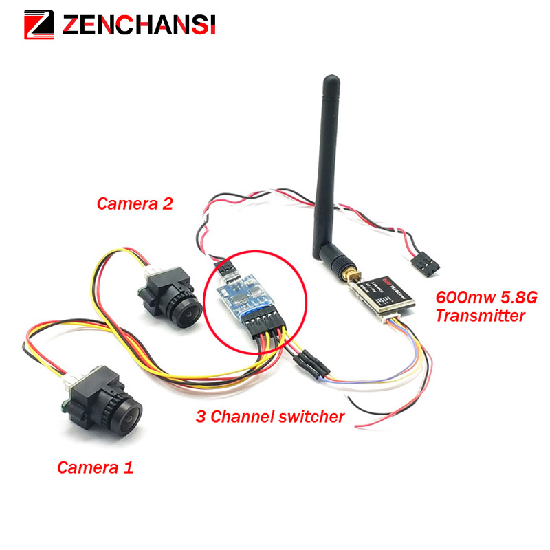 3 channel Dual Video camera CM - огляд і ціна Fpv Goggles Headset